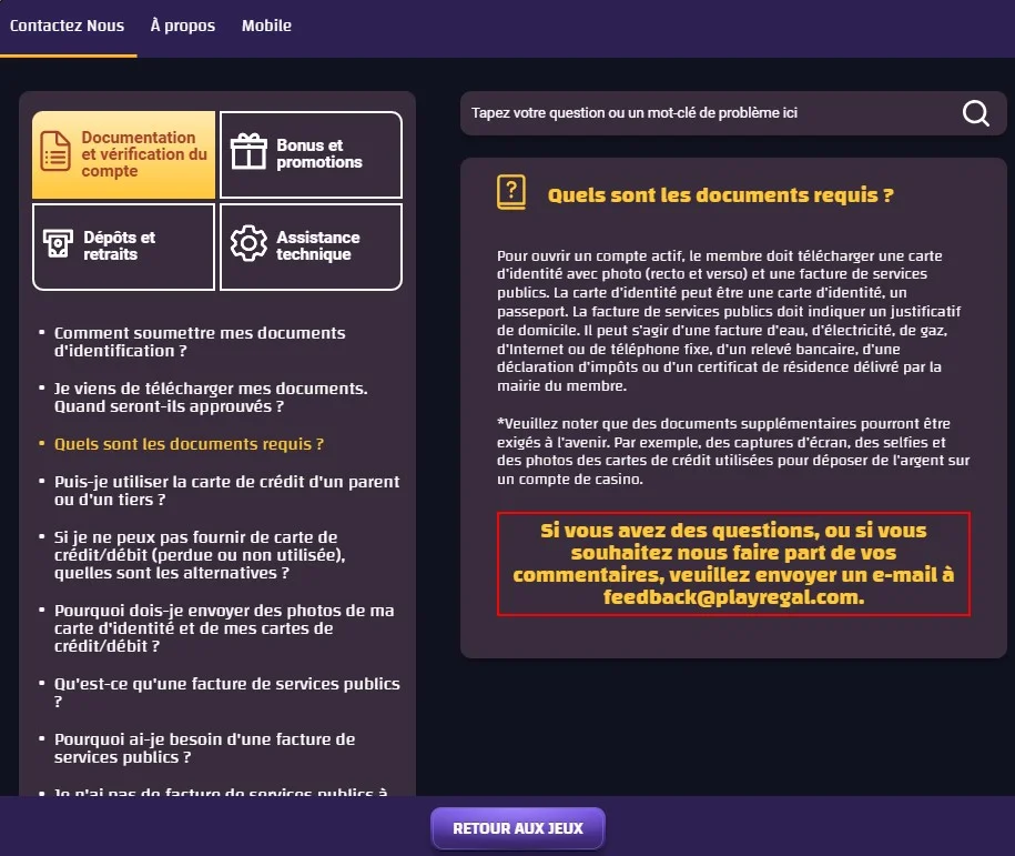 Service client playregal